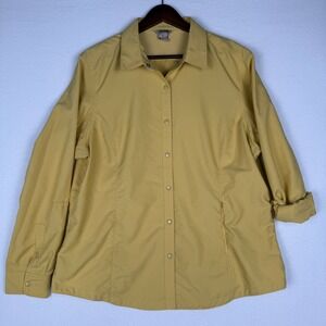 Duluth Trading Co Womens XL CoolPlus Ripstop Vented Hiking Shirt Roll Up Sleeve